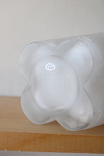 Lisa Jenks Etched Frosted White Tall Glass Vase