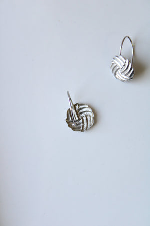 Volleyball Silver Cylinder Earrings