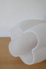 Lisa Jenks Etched Frosted White Tall Glass Vase