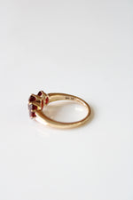 14KT Yellow Gold Garnet Oval 3 Stone Ring | Size 6