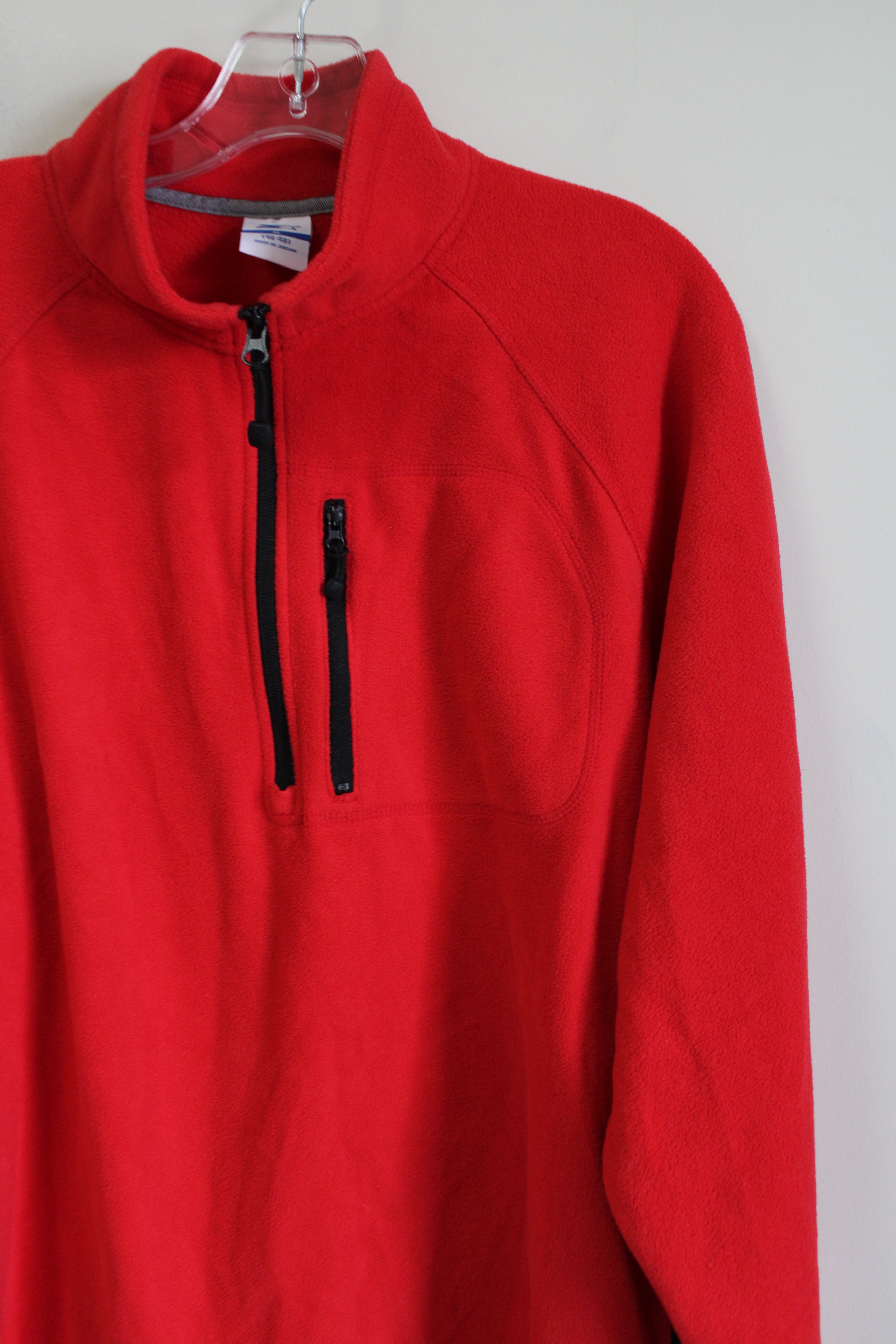 Starter Red Fleece 1/4 Zip Sweatshirt | XL