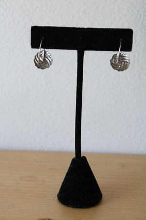 Volleyball Silver Cylinder Earrings