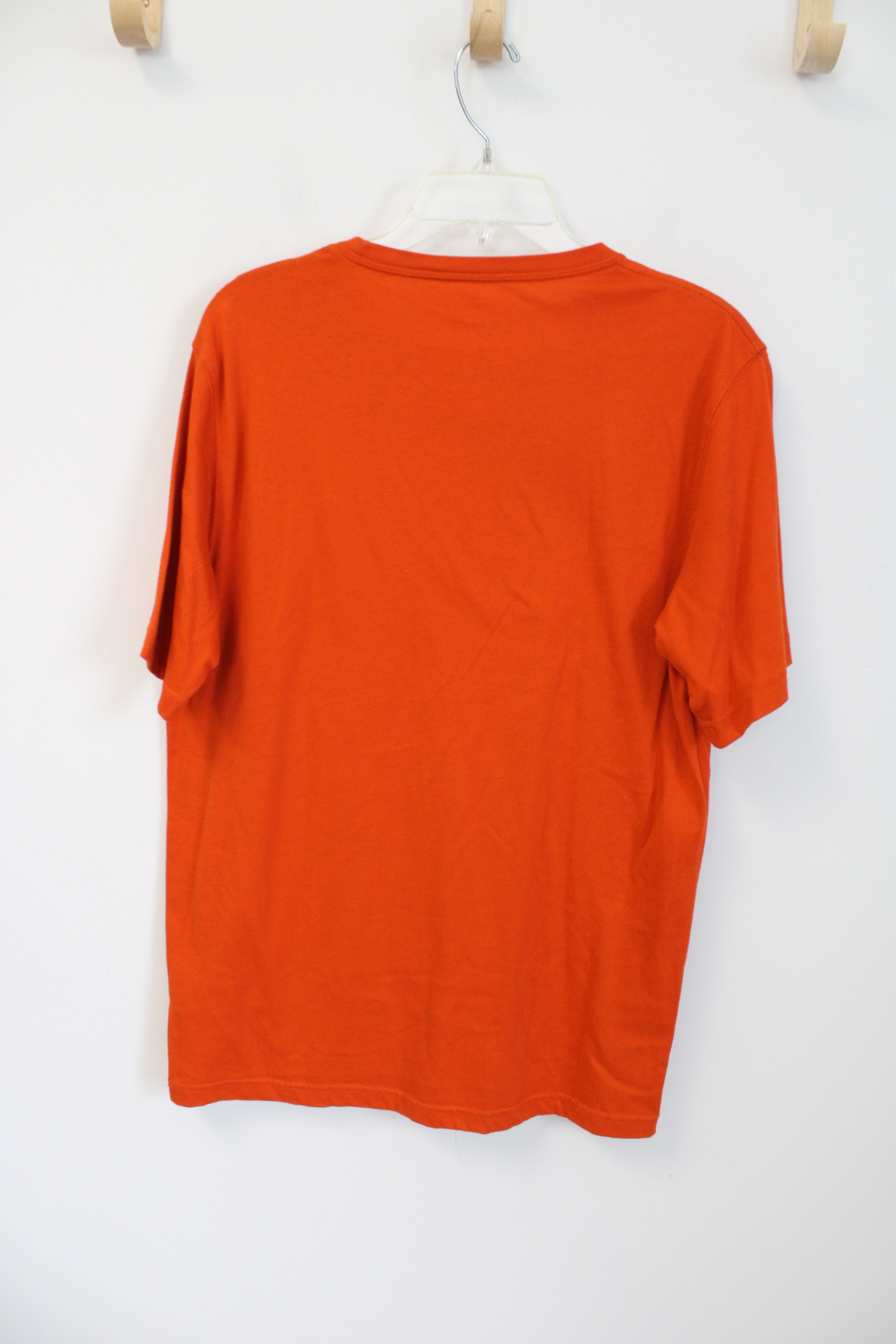 Lands' End Solid Orange Short Sleeved Cotton Shirt | M