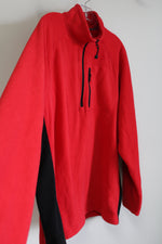 Starter Red Fleece 1/4 Zip Sweatshirt | XL