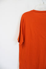 Lands' End Solid Orange Short Sleeved Cotton Shirt | M