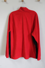 Starter Red Fleece 1/4 Zip Sweatshirt | XL