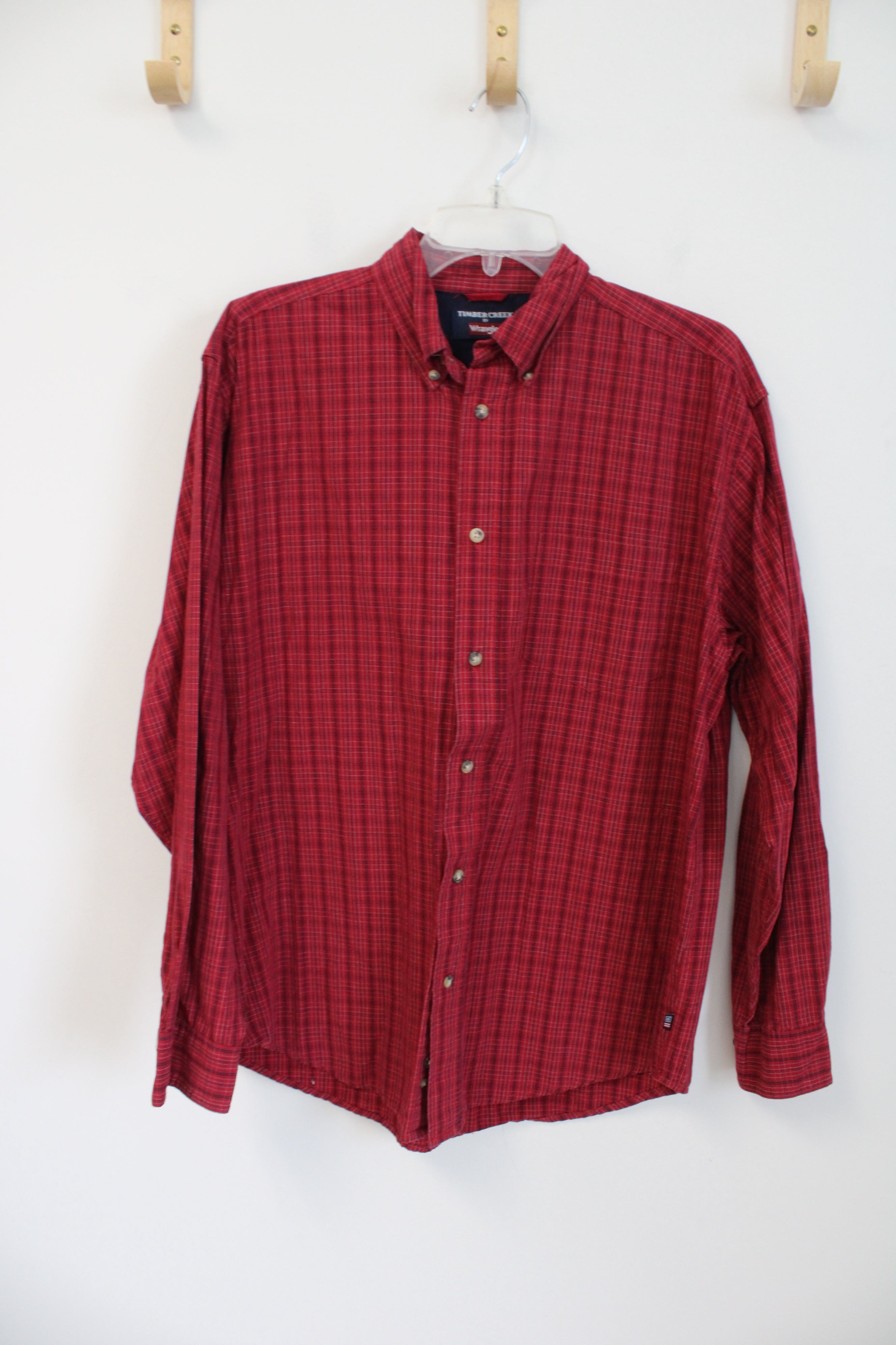 Timber Creek By Wrangler Red & Blue Plaid Button Down Shirt | M