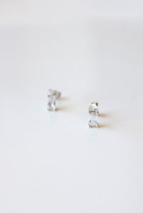 Clear Crystal Rectangular Shaped Stud Earrings