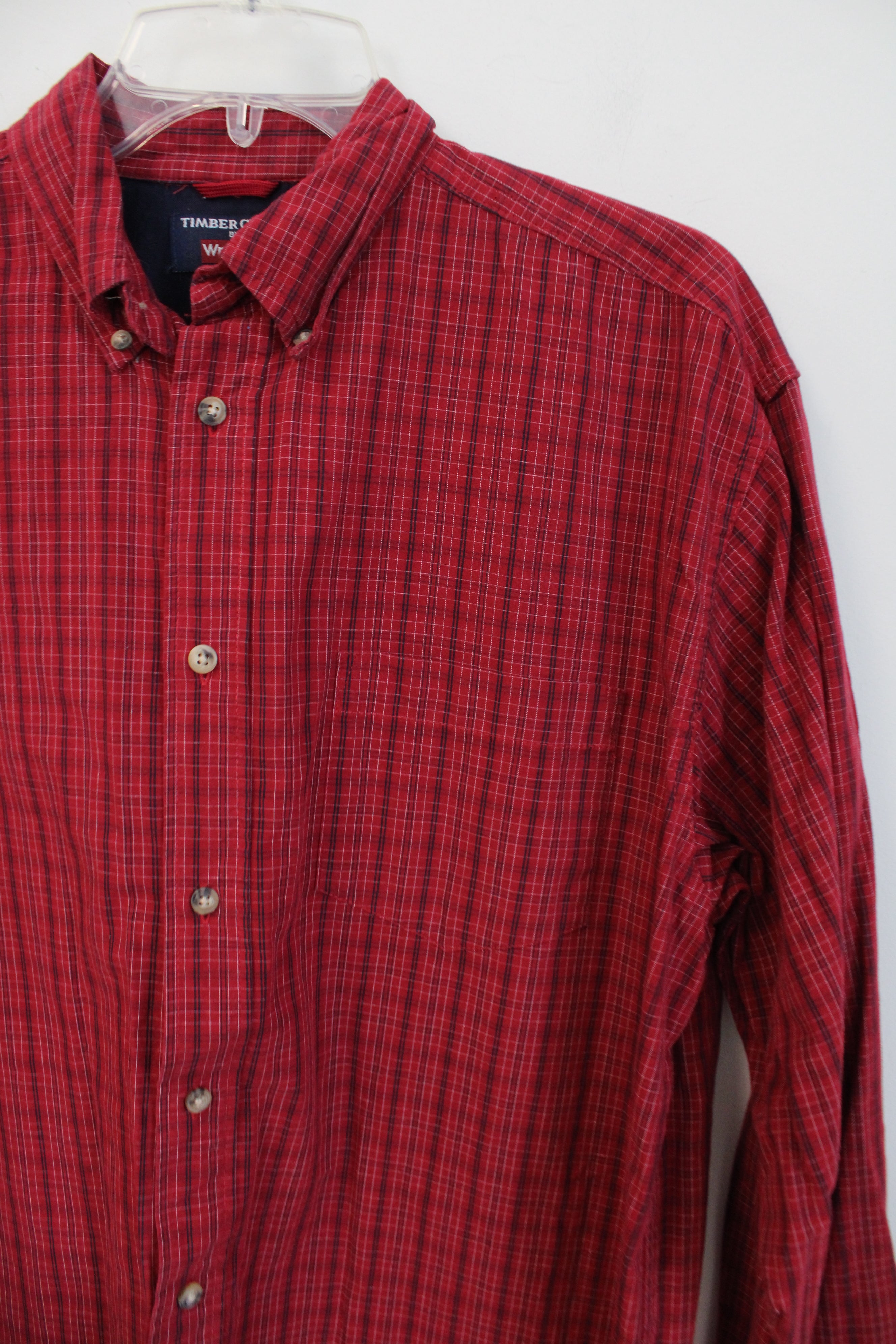 Timber Creek By Wrangler Red & Blue Plaid Button Down Shirt | M