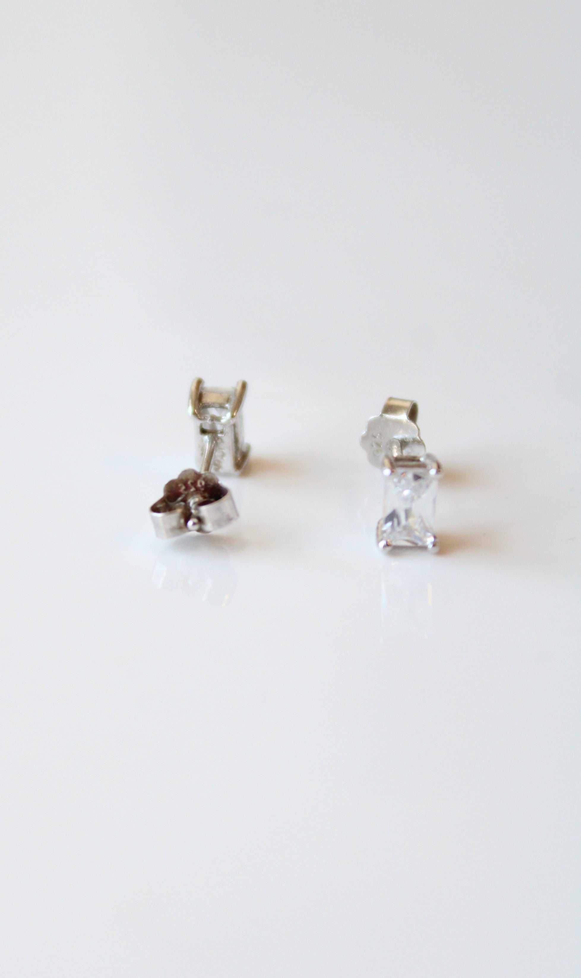 Clear Crystal Rectangular Shaped Stud Earrings