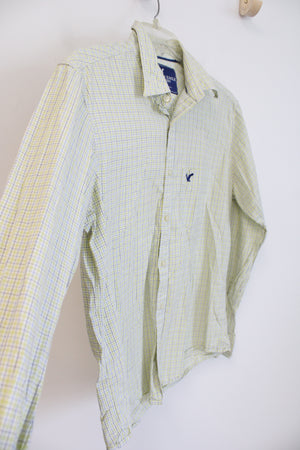 American Eagle Outfitters Yellow & Blue Plaid Button Down Shirt | M