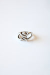 Double Heart Sterling Silver Ring | Size 6