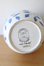 Inspirado StoneLite Hand Painted Blue Leaf Pattern Cannister