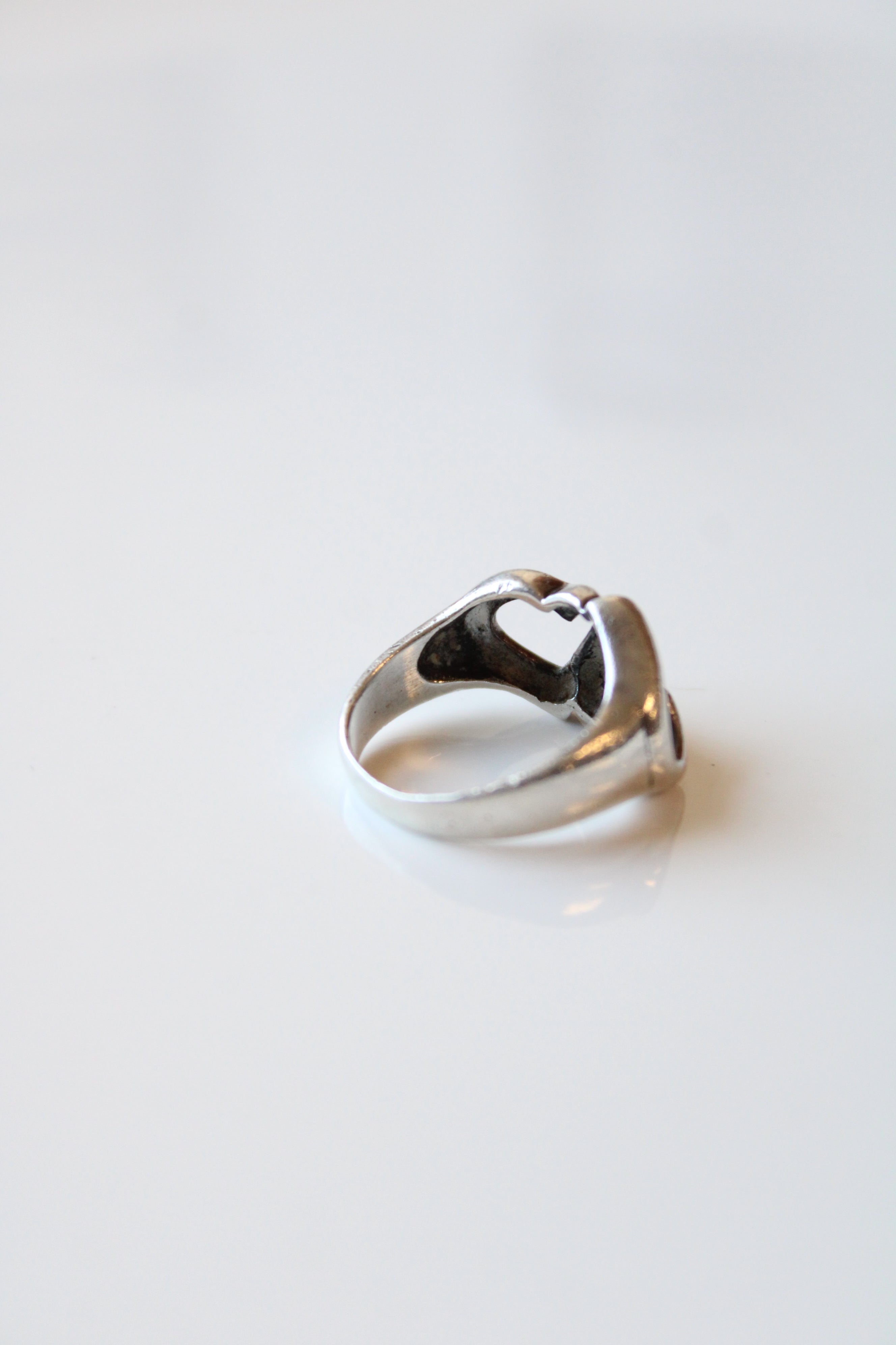 Double Heart Sterling Silver Ring | Size 6