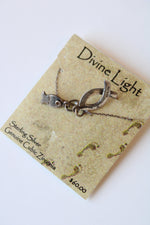 NEW Divine Light Sterling Silver Genuine Cubic Zirconia "Fishers Of Men" Fish Pendant Necklace