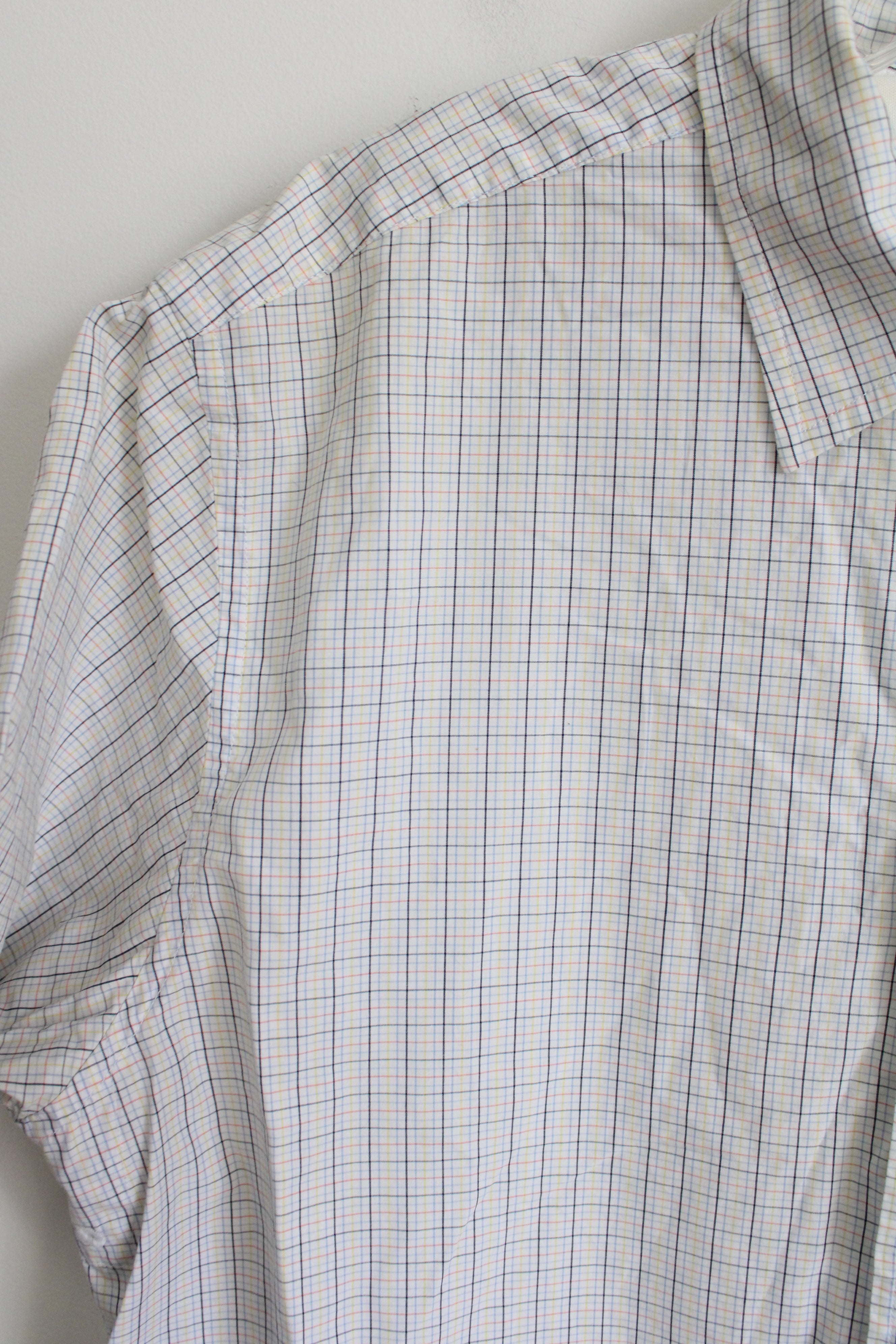 Nautica White Plaid Button Down Shirt | L