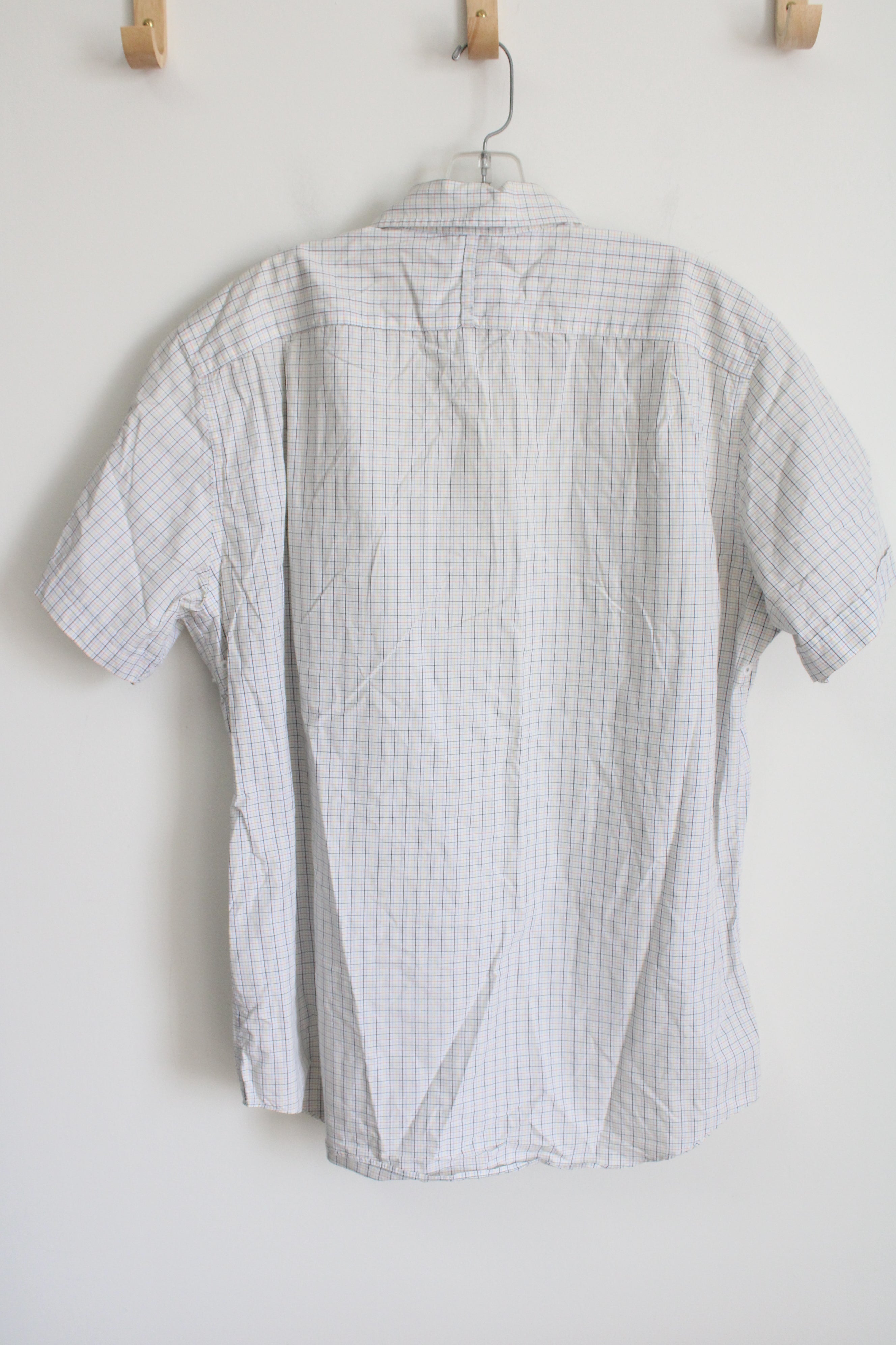 Nautica White Plaid Button Down Shirt | L