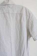 Nautica White Plaid Button Down Shirt | L