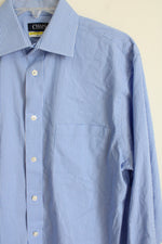 Chaps Regular Fit Blue White Pinstripe Button Down Shirt | 15 32/33