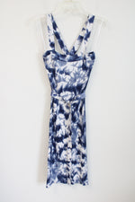 NEW Michael Kors True Navy Tie Dye Knit Fitted Belt Dress | M