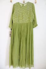 Kalki Green Chiffon Indian Jumpsuit | XL