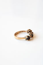 Gold Plated Sterling Silver Triple Oval Sapphire Ring