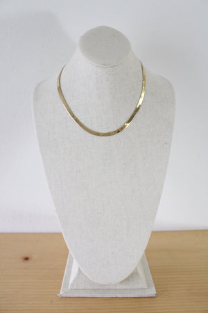 Milor Flat Herringbone Italy 14KT Yellow Gold Necklace