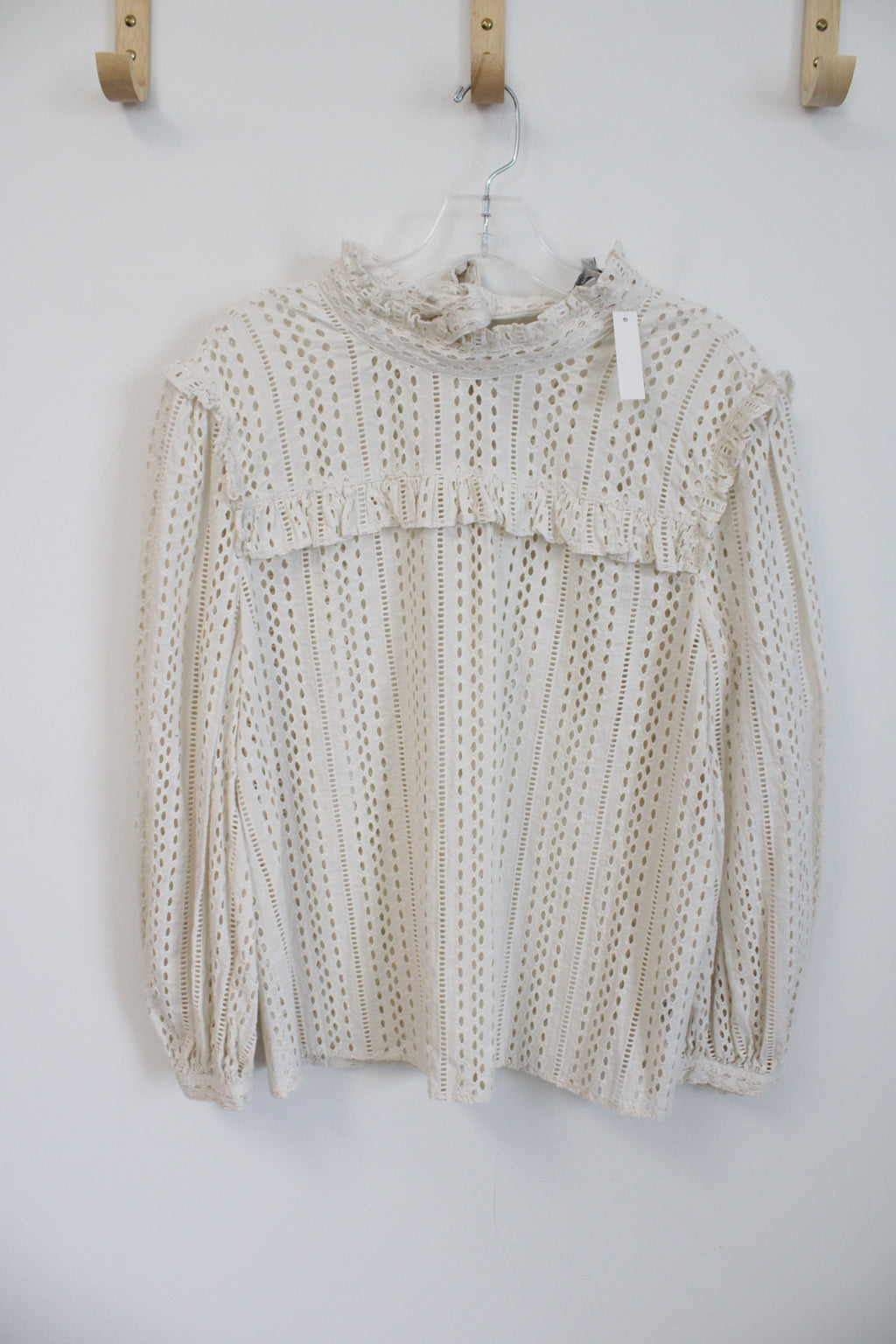 NEW Madewell Cream Eyelet Cotton Top | M