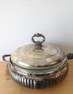 Vintage Pyrex Glass Liner & Silver Plated Serving Dish