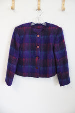 Combardi Inc. Purple Plaid Mohair Vintage Jacket | 12