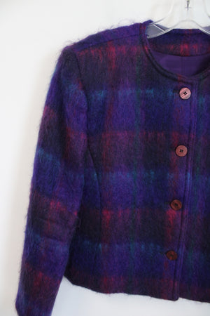 Combardi Inc. Purple Plaid Mohair Vintage Jacket | 12