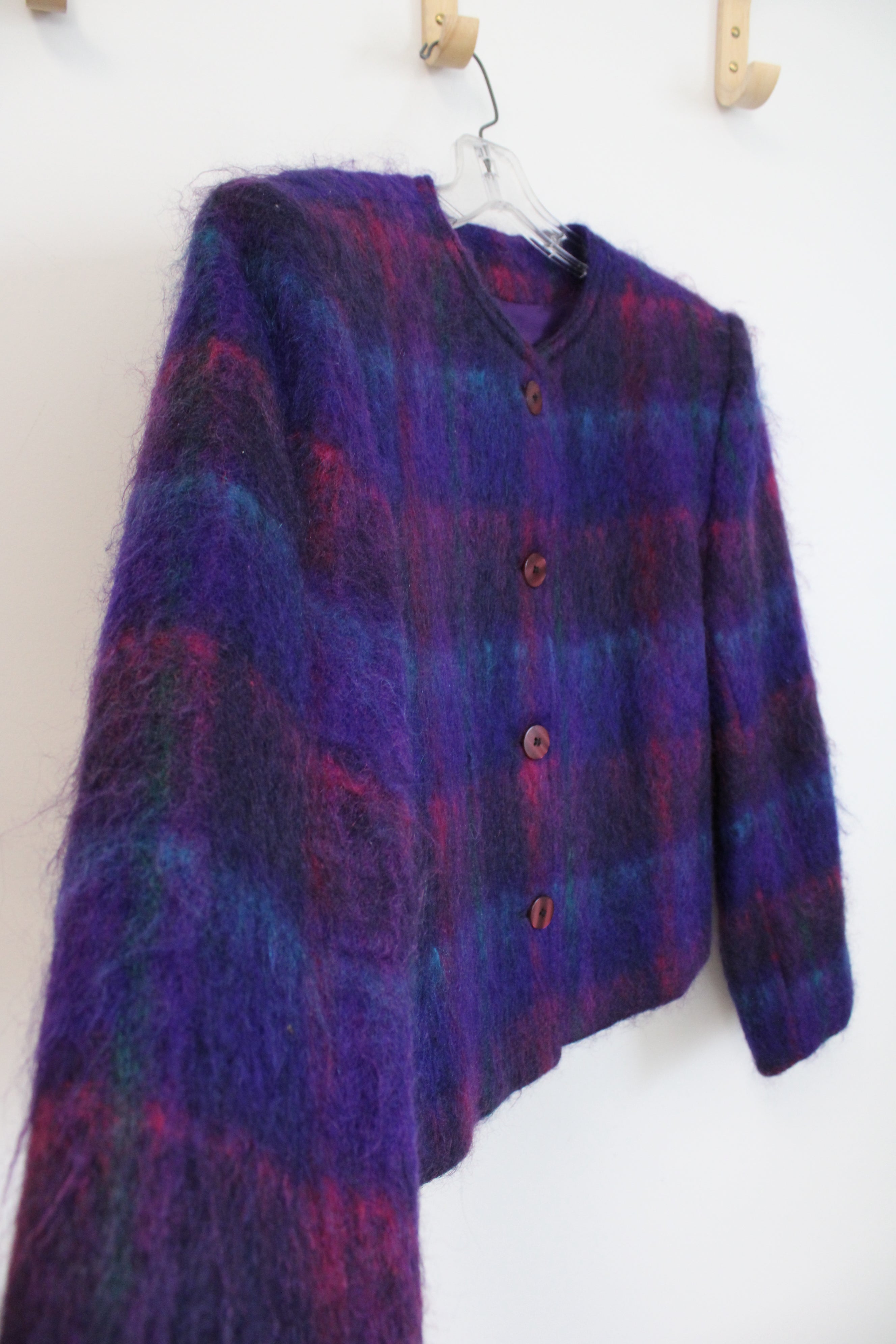 Combardi Inc. Purple Plaid Mohair Vintage Jacket | 12