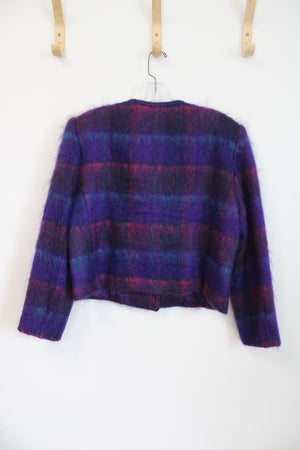 Combardi Inc. Purple Plaid Mohair Vintage Jacket | 12