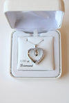 NEW Sterling Silver 1/10Ct. Half Diamond Heart Pendant Necklace