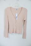 NEW 525 Born In BKLYN Peach Haze Ribbed Cardigan | S