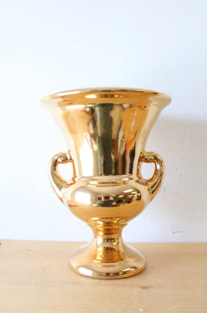 Haeger 22 Carat Gold Ceramic Vase