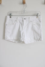 Mossimo Mid Rise Midi White Denim Shorts | 0
