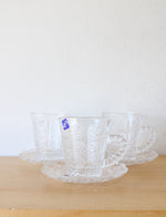 Bohemia Solar Etched Clear Glass Tea Cup & Saucer 12-Piece Set