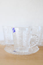 Bohemia Solar Etched Clear Glass Tea Cup & Saucer 12-Piece Set