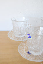Bohemia Solar Etched Clear Glass Tea Cup & Saucer 12-Piece Set