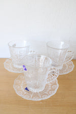 Bohemia Solar Etched Clear Glass Tea Cup & Saucer 12-Piece Set