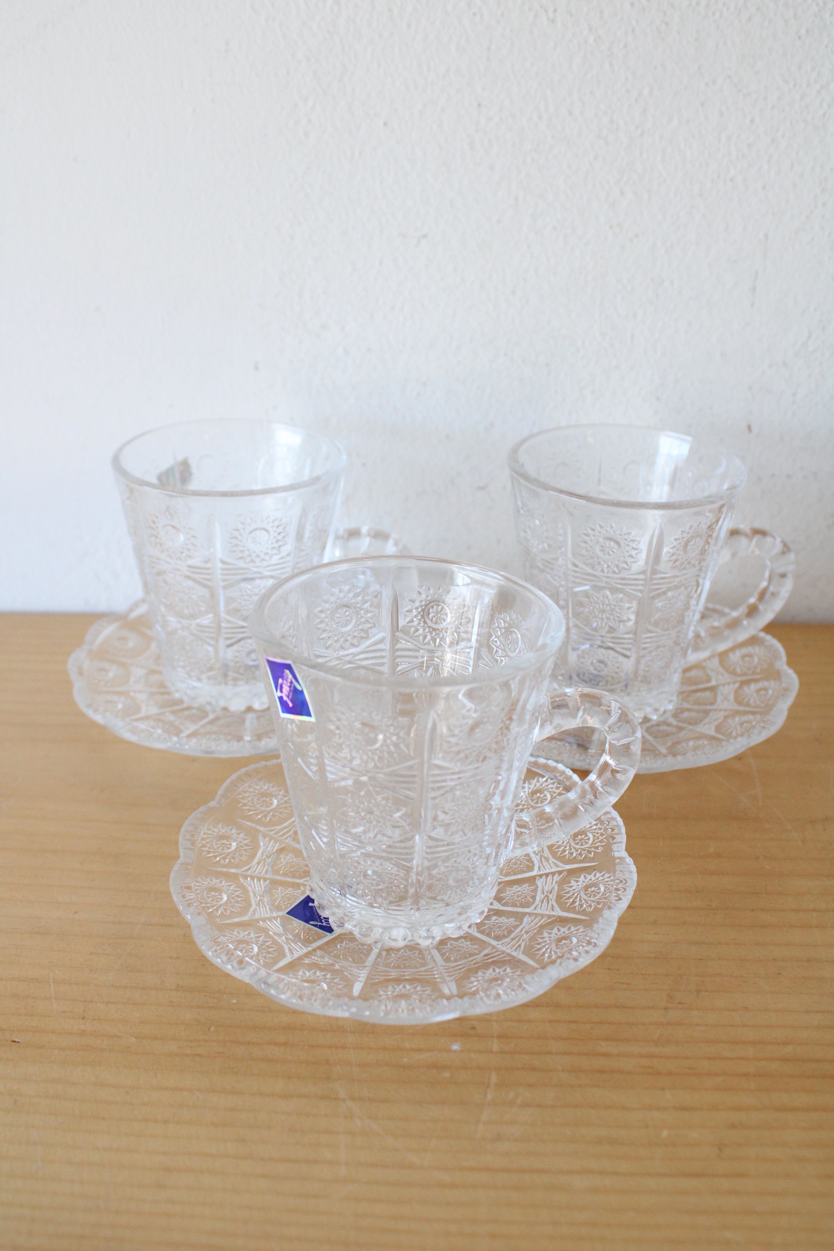 12 shops Piece Crystal Tea Set