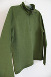 The North Face Green Ribbed 1/4 Zip Pullover | M