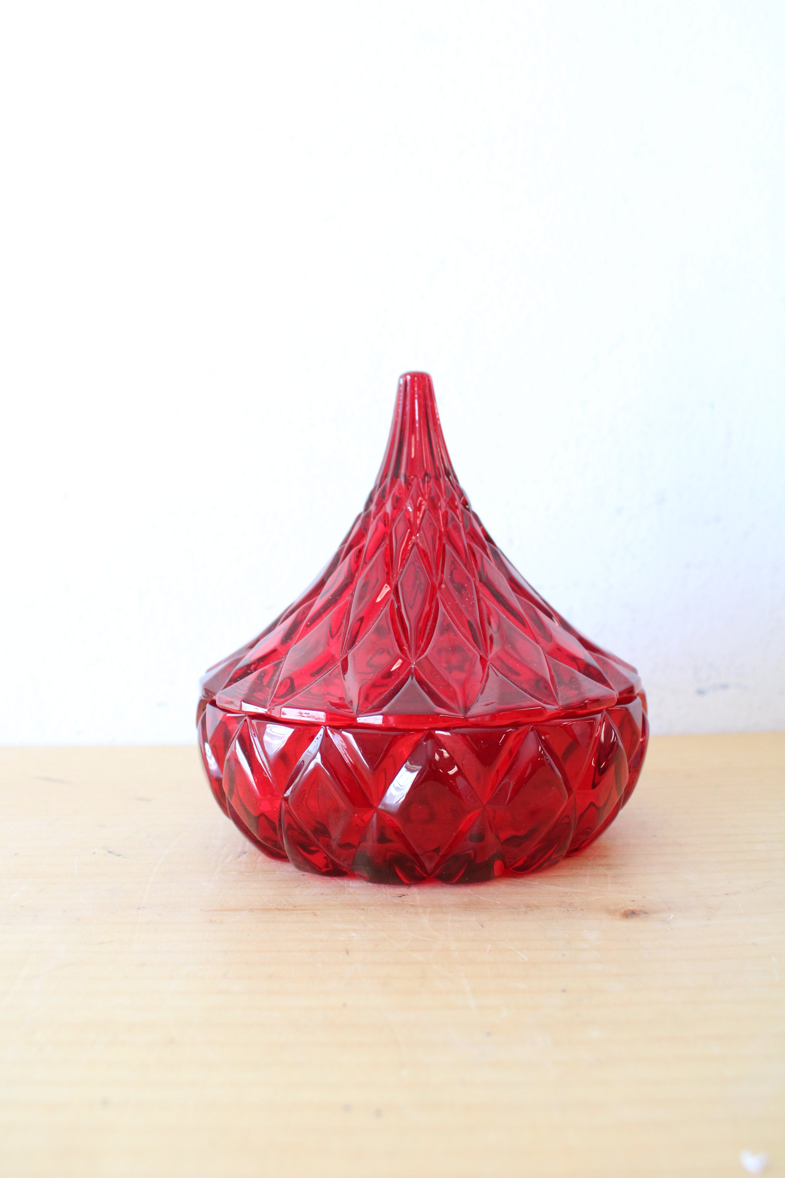 Hershey Kisses Red Crystal Candy Jar