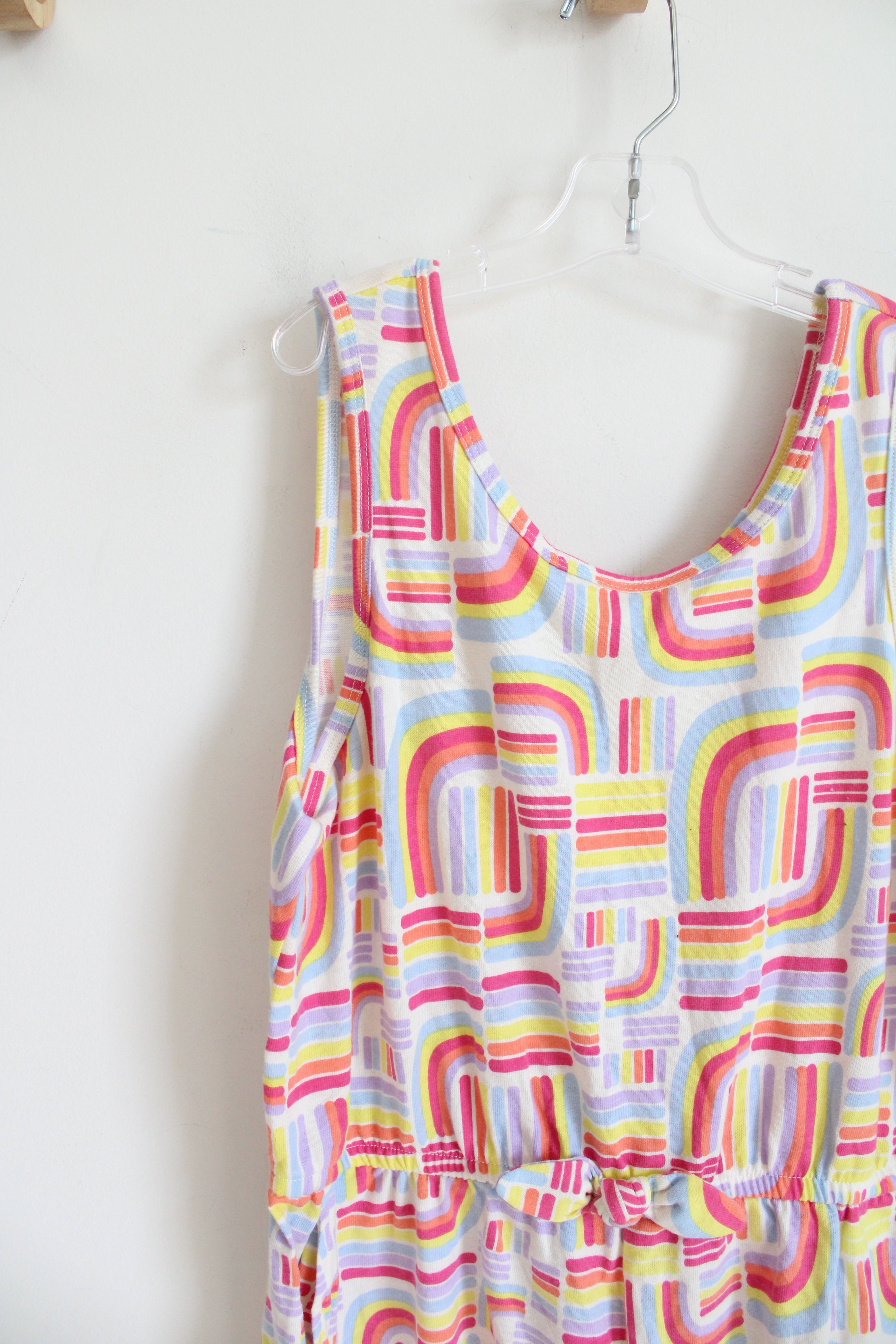 NEW Wonder Nation Multi-Colored Striped Arch Patterned Romper | Youth XL (14/16)