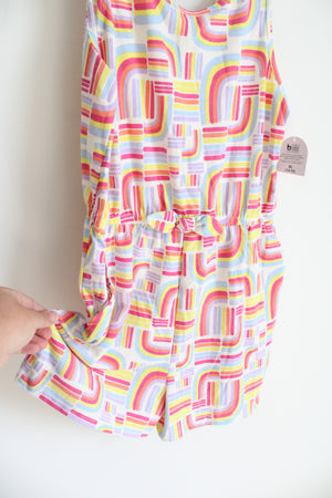 NEW Wonder Nation Multi-Colored Striped Arch Patterned Romper | Youth XL (14/16)