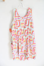 NEW Wonder Nation Multi-Colored Striped Arch Patterned Romper | Youth XL (14/16)