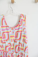 NEW Wonder Nation Multi-Colored Striped Arch Patterned Romper | Youth XL (14/16)