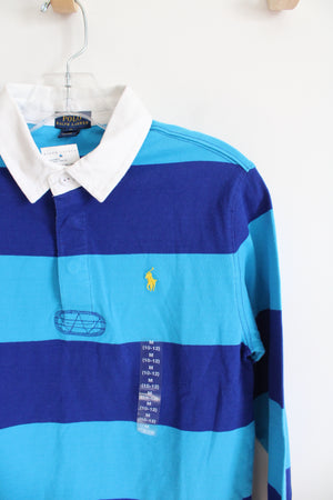 NEW Polo Ralph Lauren Blue Color Blocked Rugby Collared Shirt | Youth M (10/12)