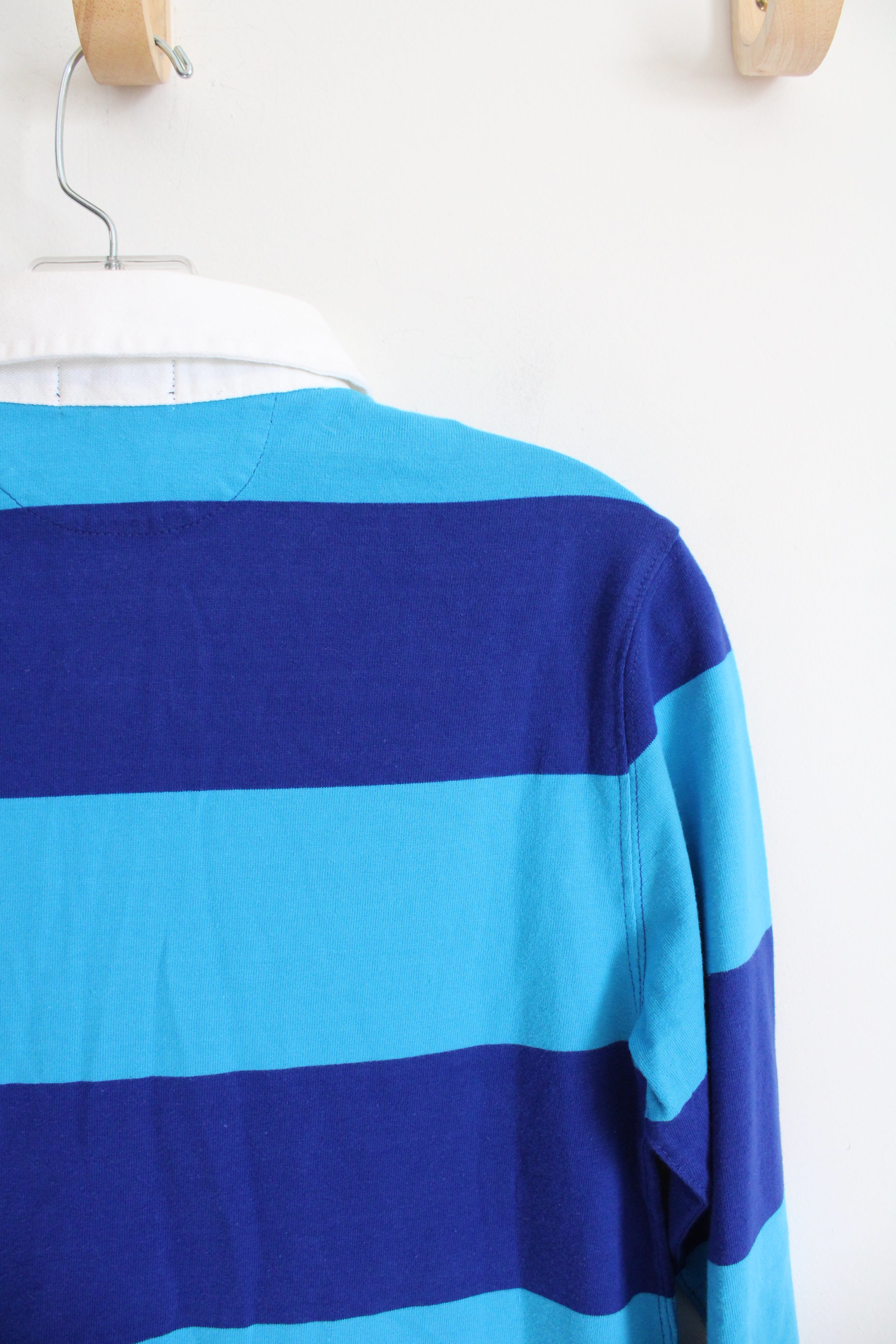 NEW Polo Ralph Lauren Blue Color Blocked Rugby Collared Shirt | Youth M (10/12)